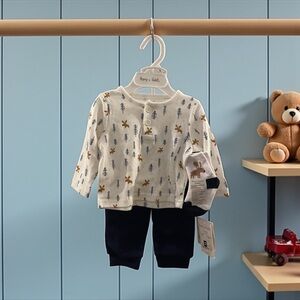 Harry & Violet Charming Kids Forest Print Set With Socks